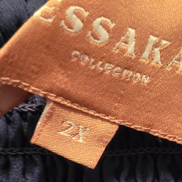 Jessakae Senna Chiffon Dress Navy 2X - Picture 3 of 5